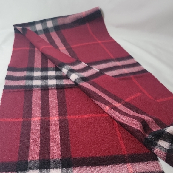 Burberry Red and Black Checkered Scarf - Picture 4 of 4